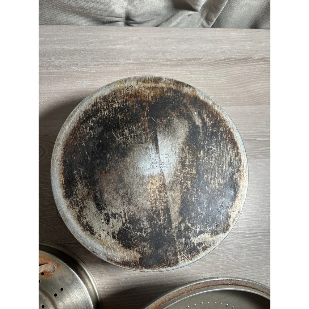Vintage Super Maid Cast Aluminum Dutch Oven Self Basting Lid Steamer Insert